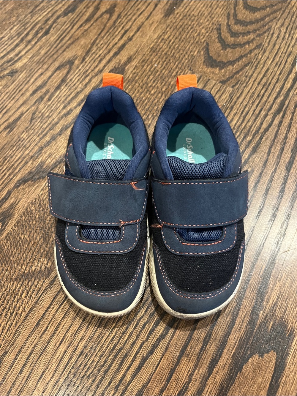 Dr. Scholl's Kids Navy and Orange Hook-and-Loop Sneakers